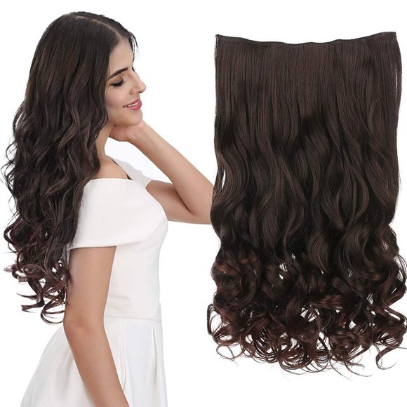 Other - 20" Curly Wavy Dark Brown Synthetic Extensions